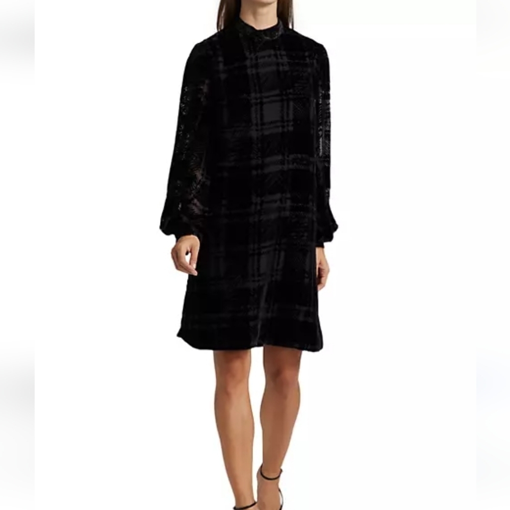 Lela Rose Plaid Velvet Tunic Dress Size 4